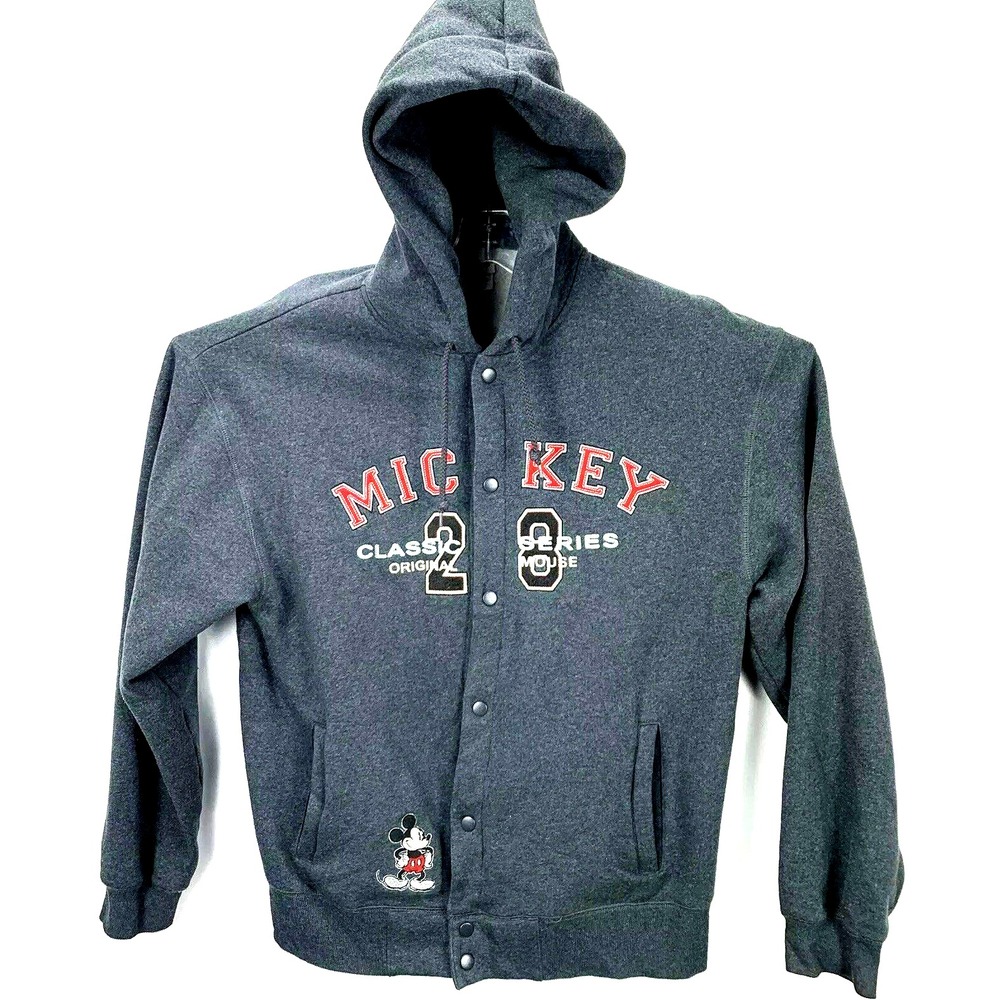 Disney Store Sz Medium Embroidered Snap Up Hooded Bomber jacket (Q3) EUC
